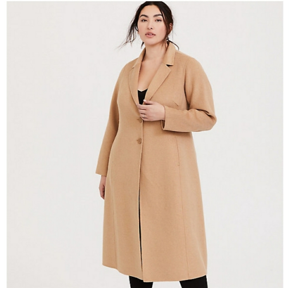 Torrid Maxi Tan Coat